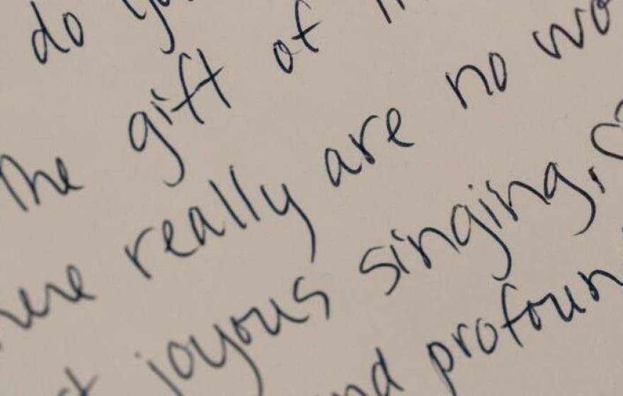 Close up of a nice handwritten letter